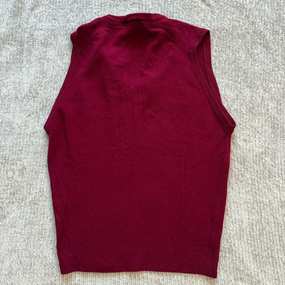 Parkhurst Pure Lambswool Burgundy V-Neck Sweater Vest Size M Made in Canada‎ - Picture 4 of 7